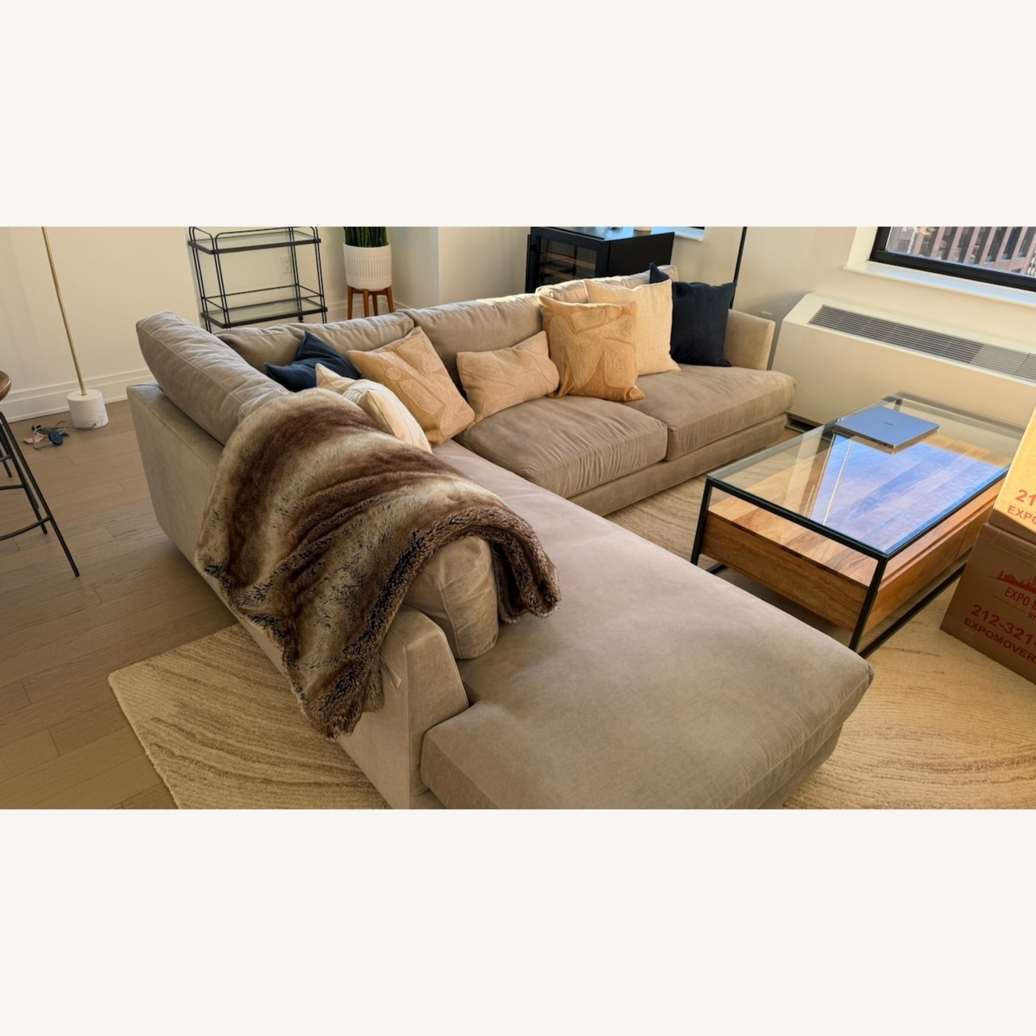 West Elm Haven 2-Piece Chaise Sectional Gray - image-5