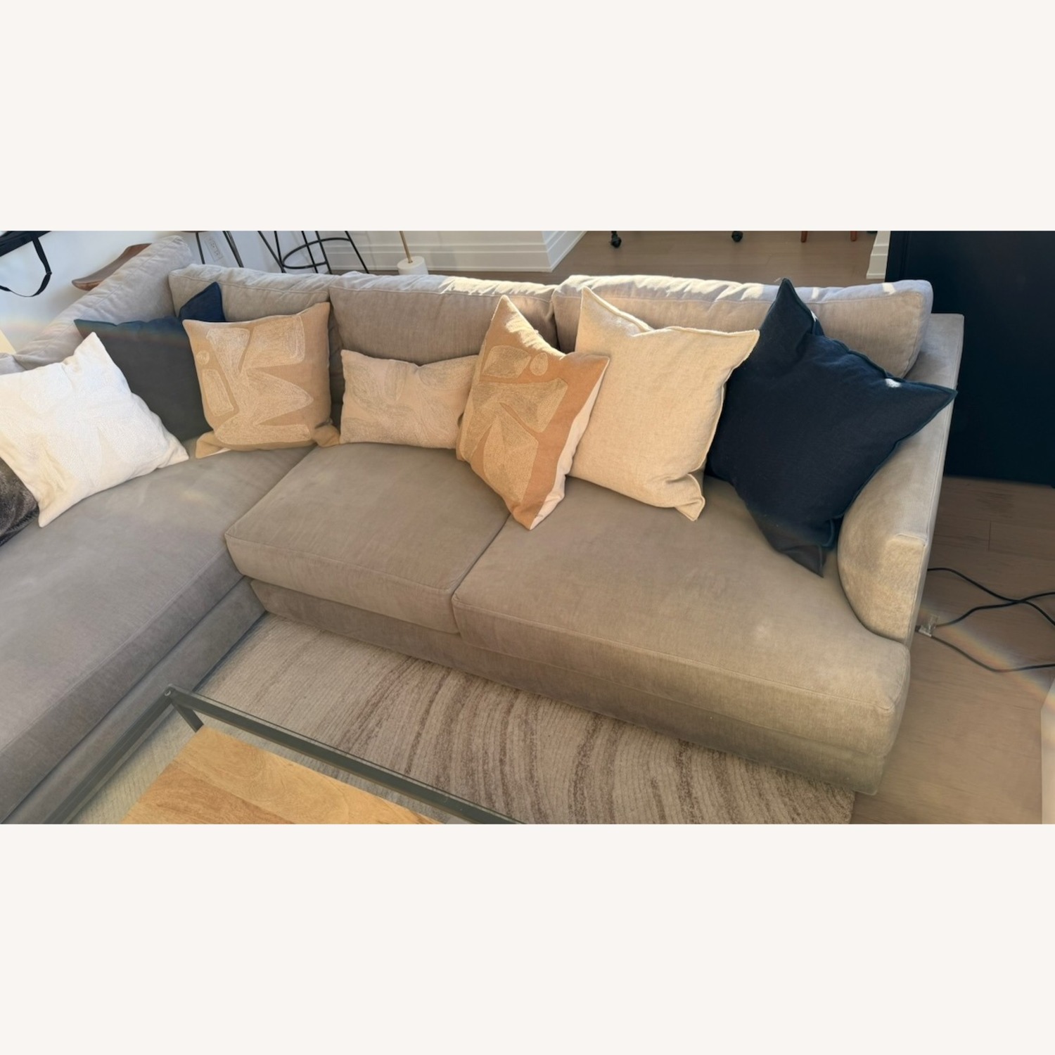 West Elm Haven 2-Piece Chaise Sectional Gray - image-3