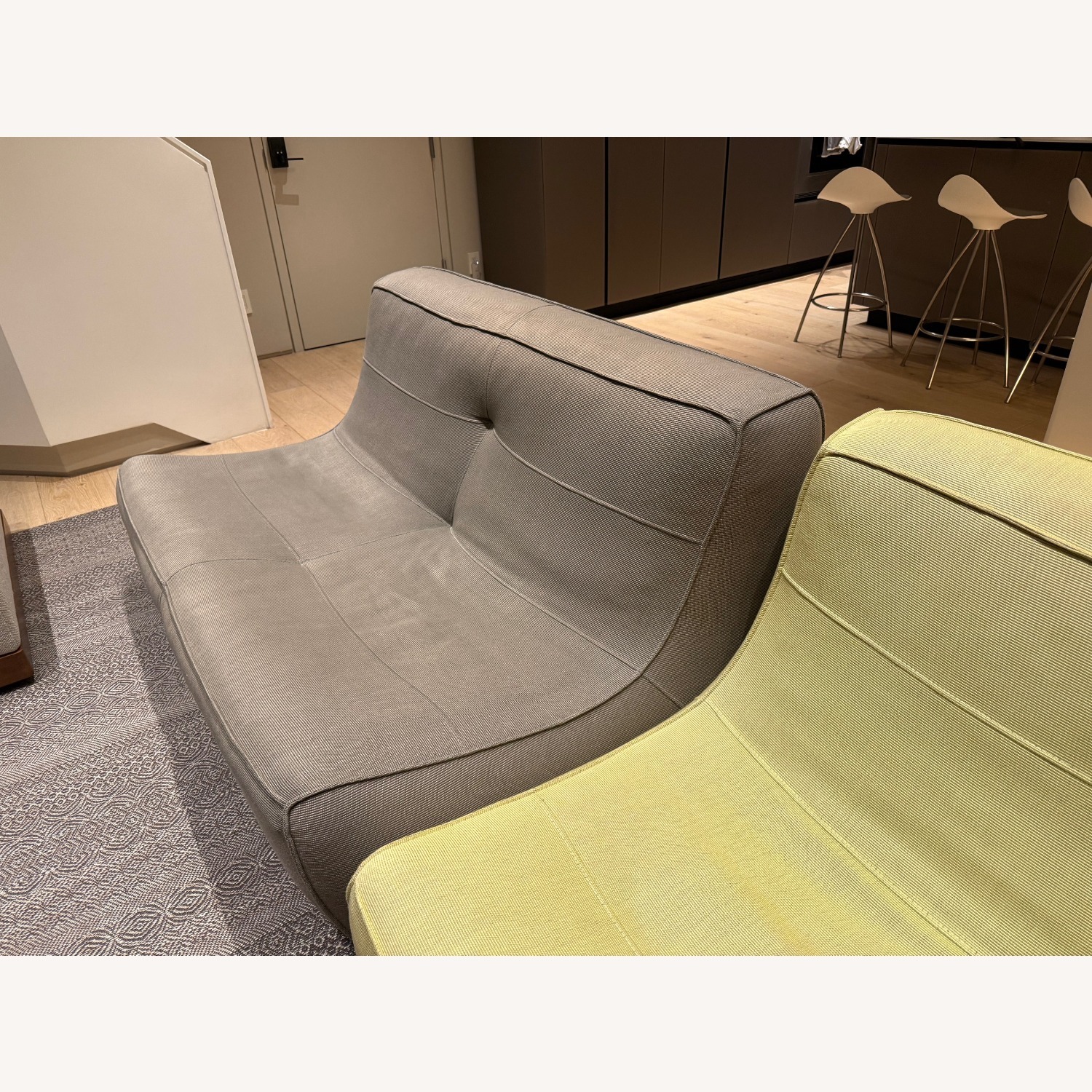 Della Robbia Light Gray Fabric 2 Seater Sofa - image-2