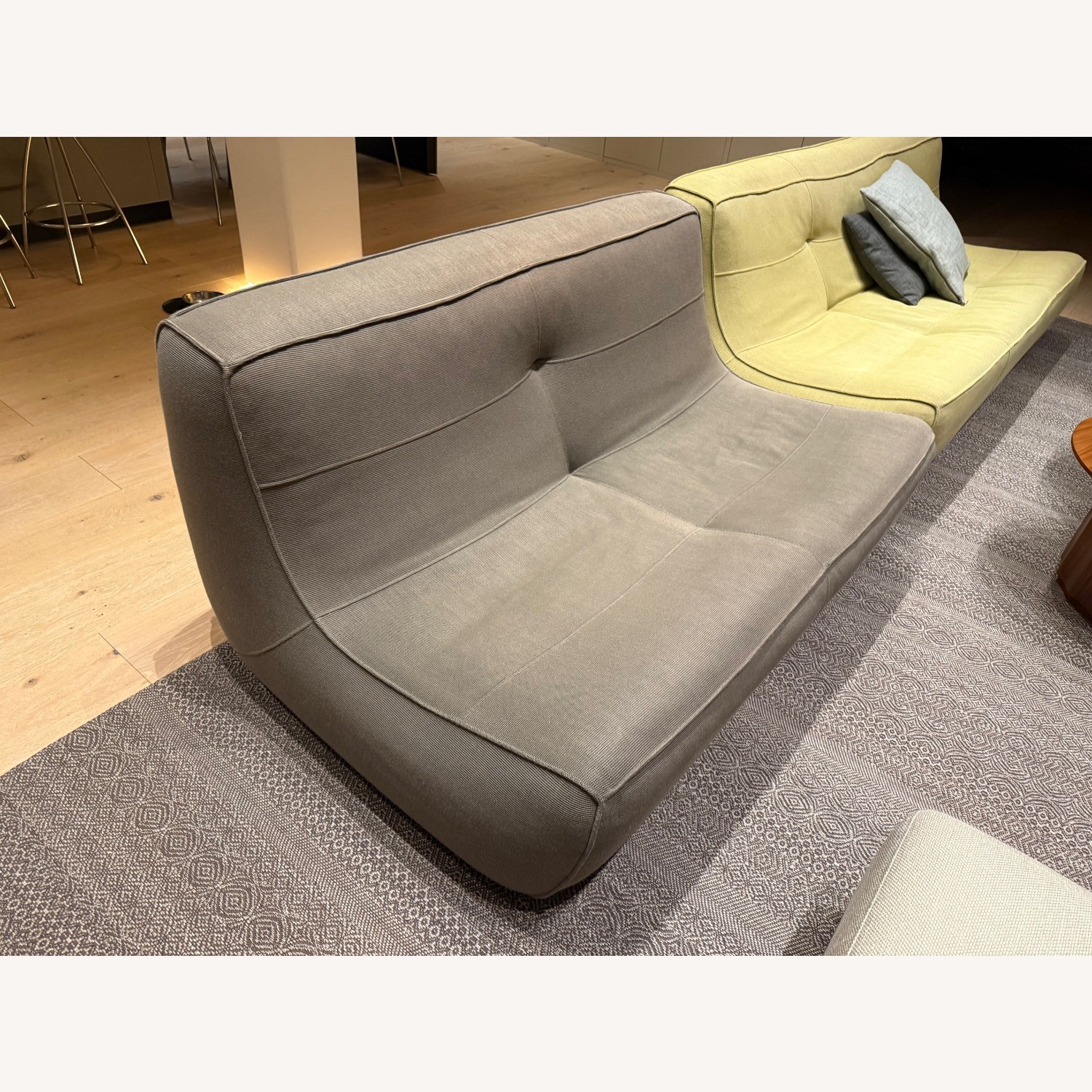 Della Robbia Light Gray Fabric 2 Seater Sofa - image-1