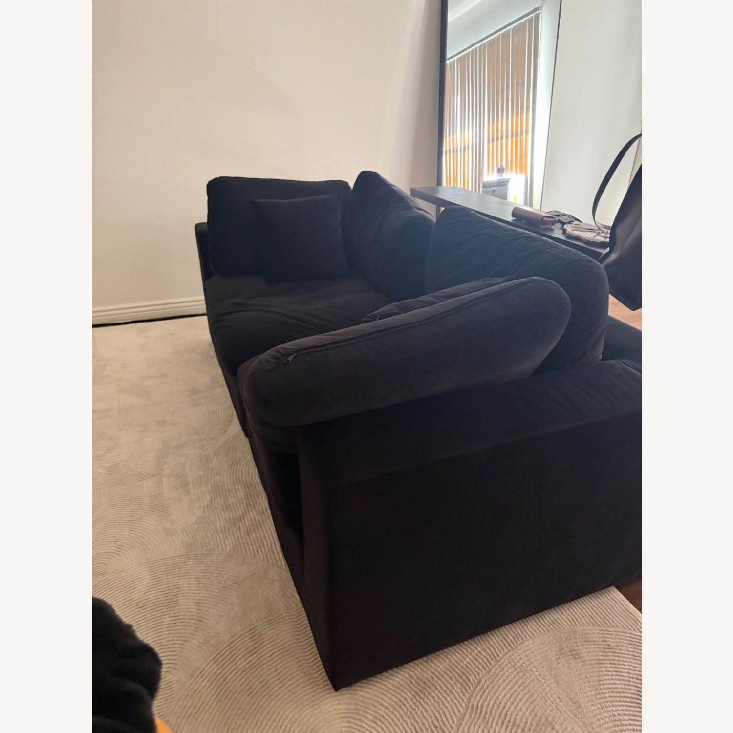 Wayfair Black Velvet 2 Seater Sofa - image-2