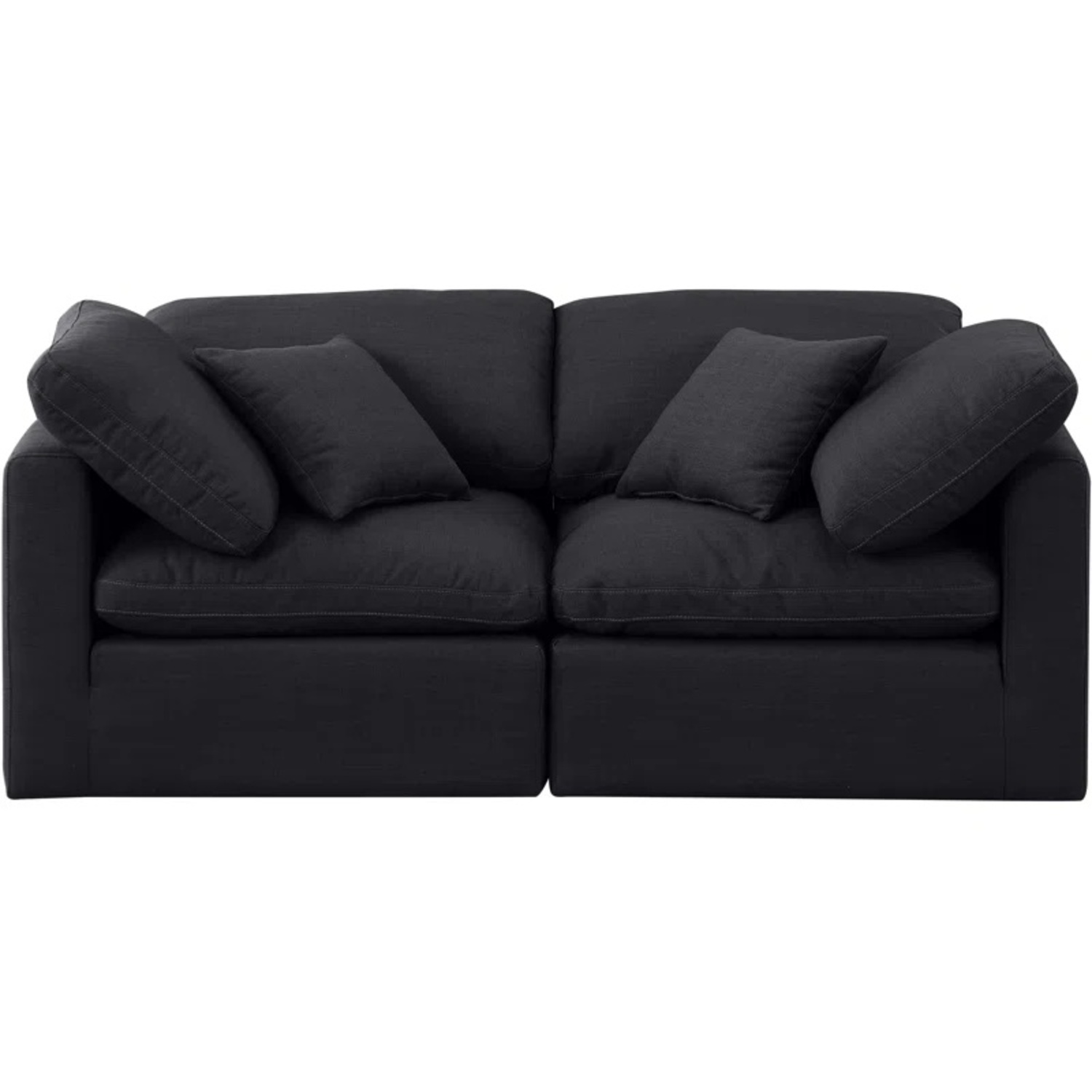 Wayfair Black Velvet 2 Seater Sofa - image-5