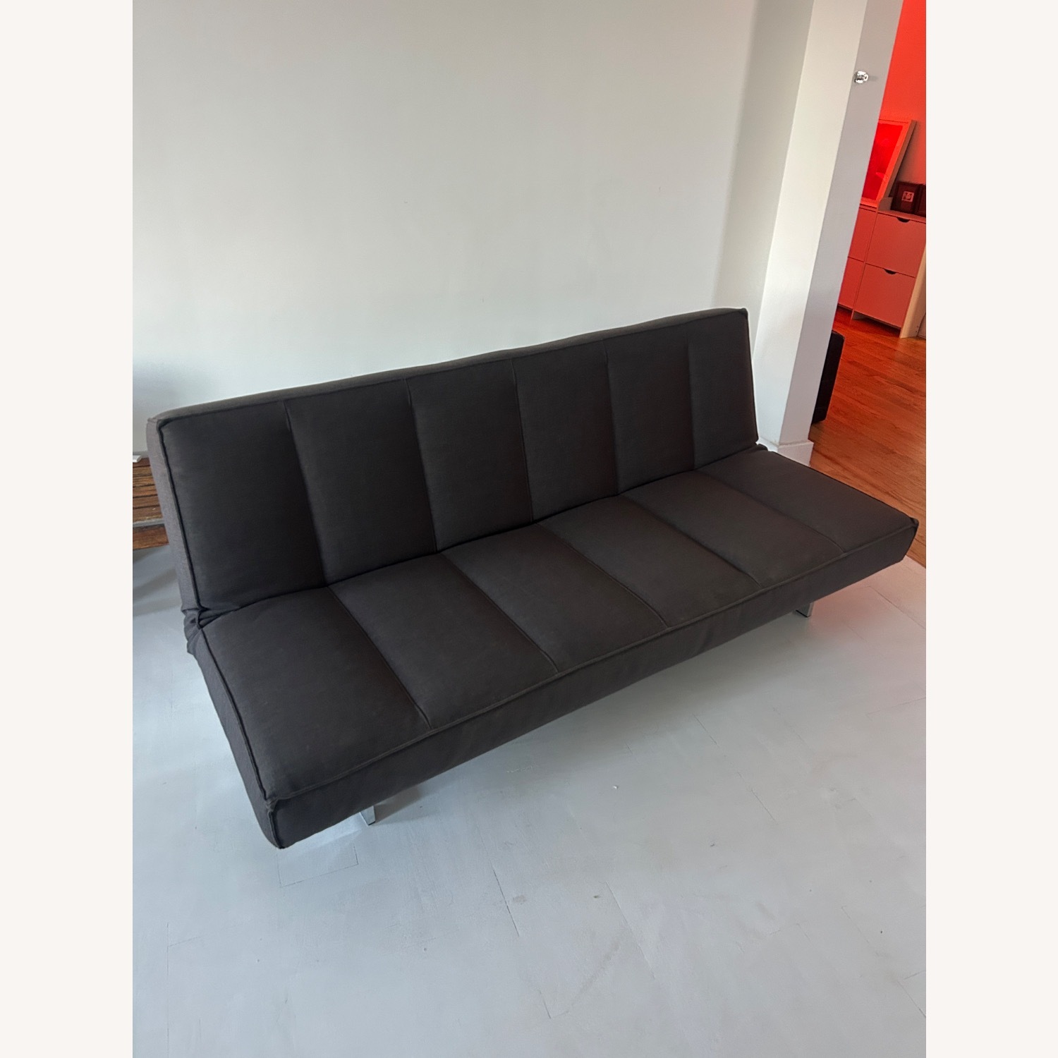 CB2 Light Gray Fabric Futon - image-4