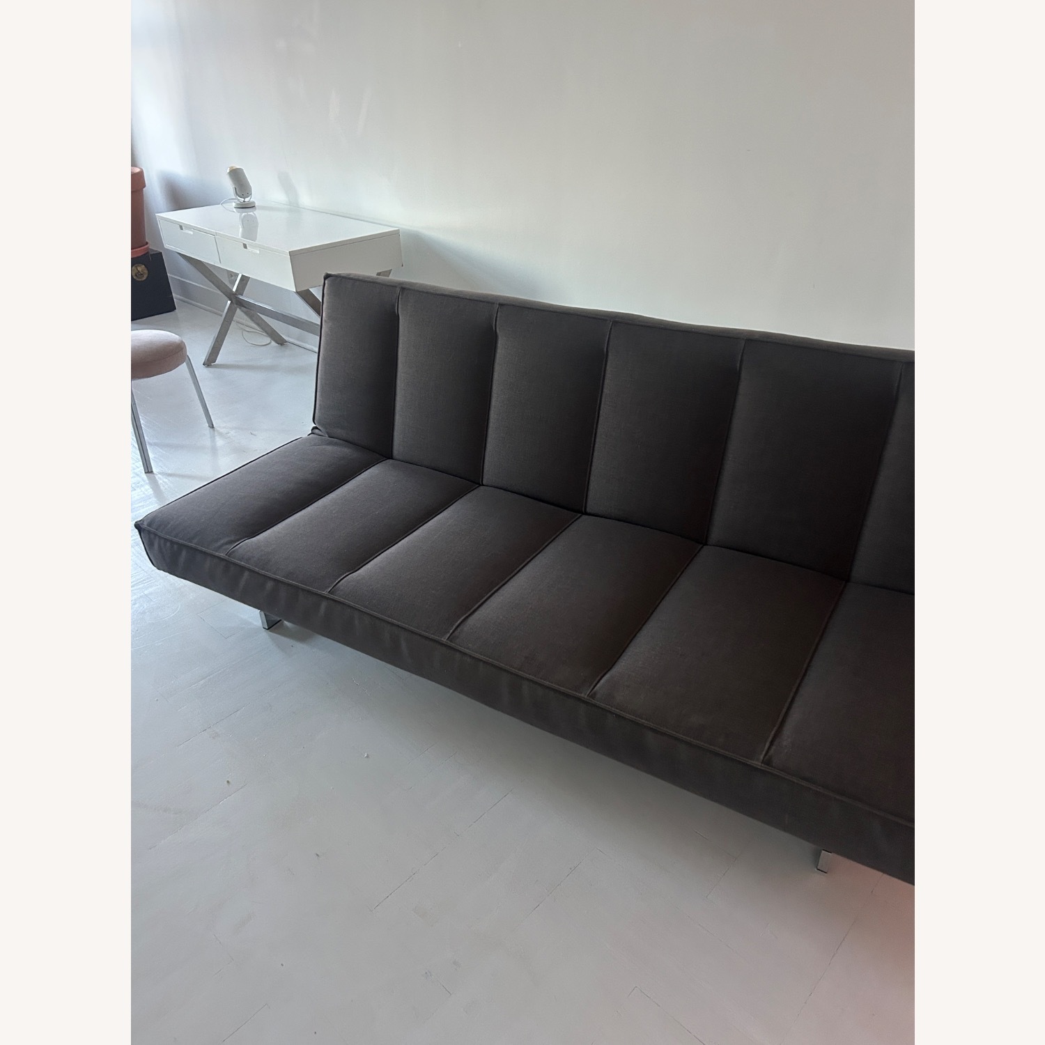 CB2 Light Gray Fabric Futon - image-5