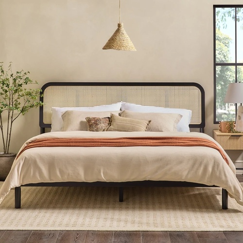 Used Bed Bath & Beyond Boho/Cane Bed Frame for sale on AptDeco