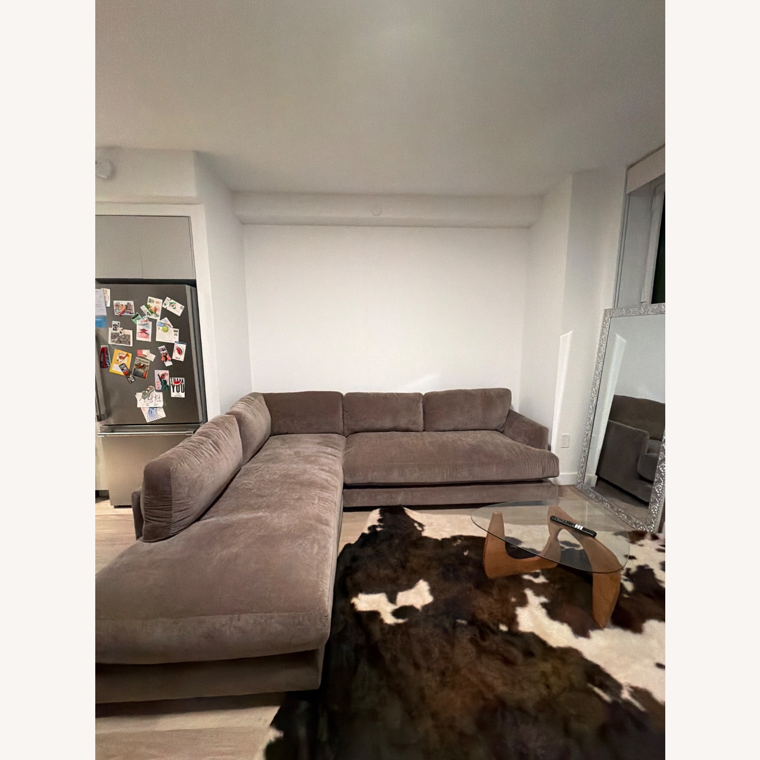 West Elm Dark Gray Fabric Chaise Lounge - image-3