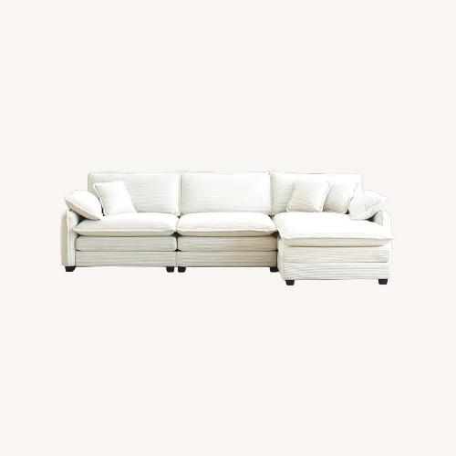 Used Bed Bath & Beyond White 3+ Piece Sectional for sale on AptDeco
