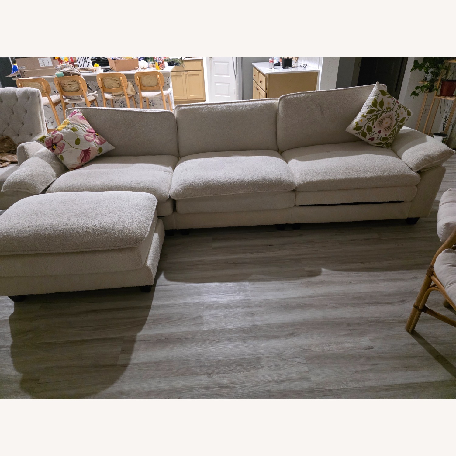 Bed Bath & Beyond White 3+ Piece Sectional - image-1