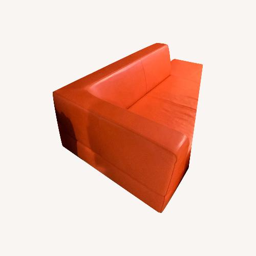 Used Orange Leather 2 Piece Sectional for sale on AptDeco