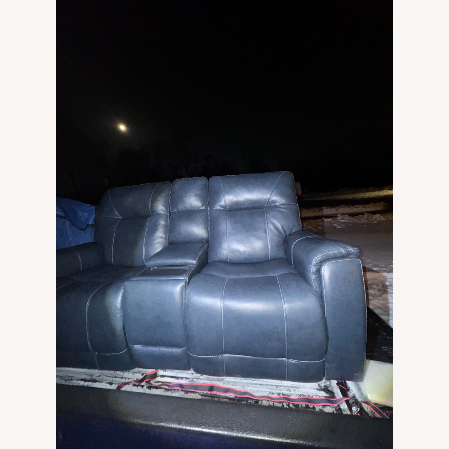 Raymour & Flanigan Barnett Furniture Blue 2 Seater Sofa - image-4