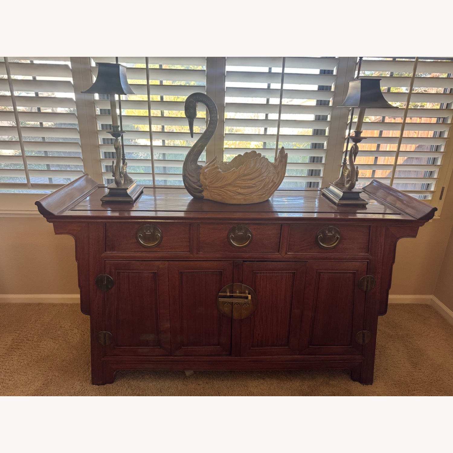 Dark Brown Wood Sideboard - image-3