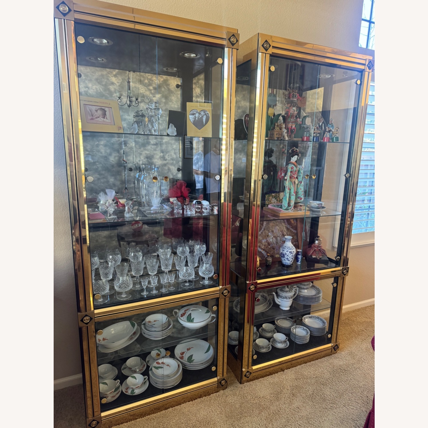 Glass Displace Showcase Gold & Glass Wall Unit - image-2