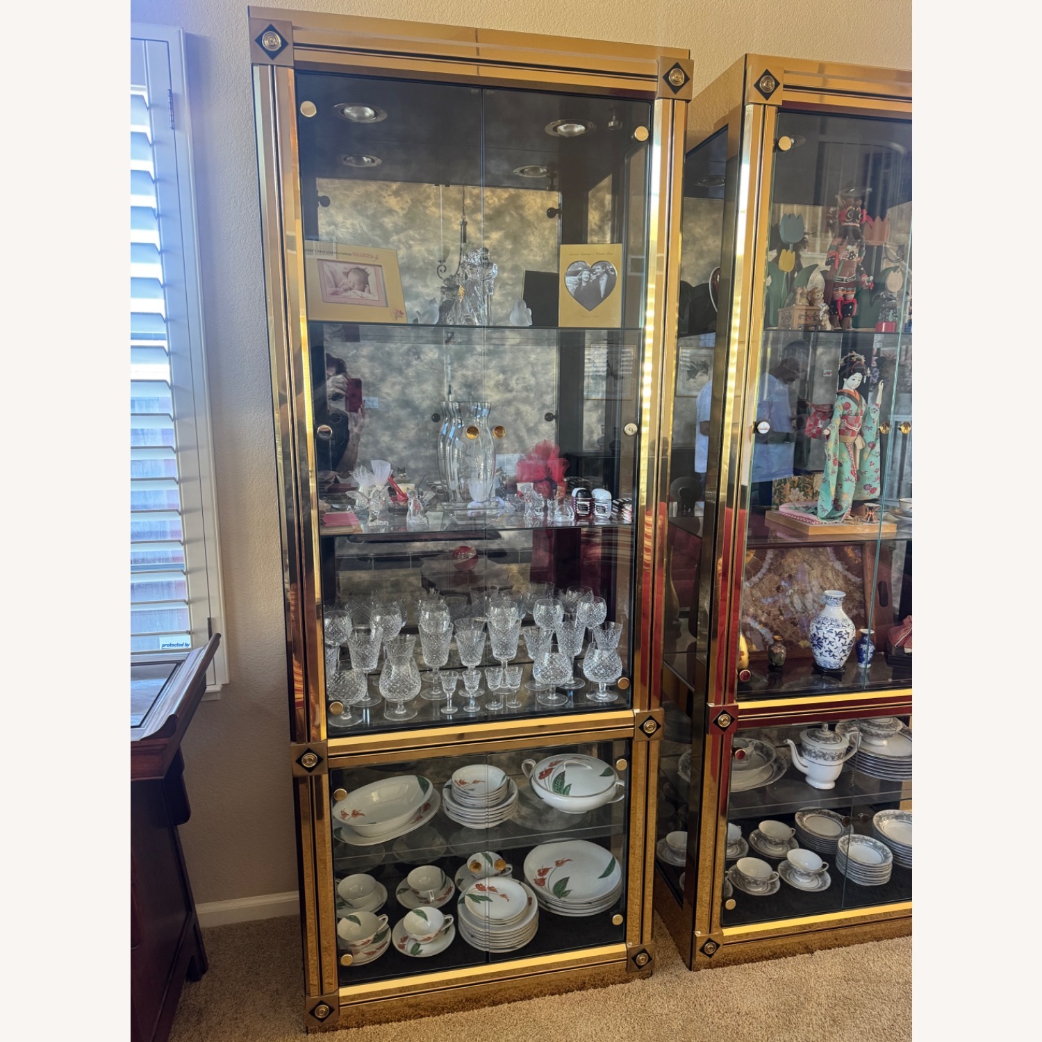 Glass Displace Showcase Gold & Glass Wall Unit - image-1