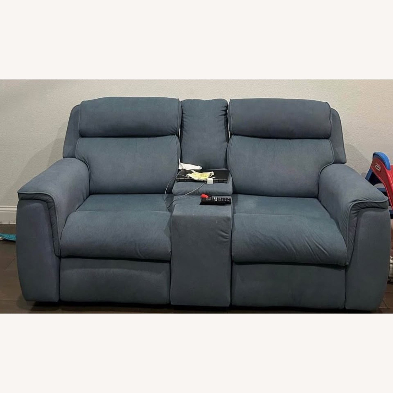 Havertys Love Seat Recliner Sofa - image-1