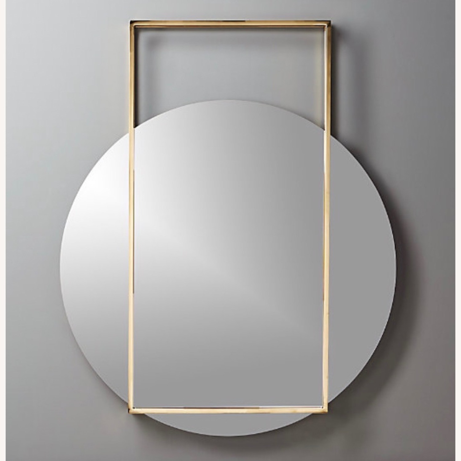 CB2 Pendulum Gold Round Wall Mirror 32"×40" - image-1