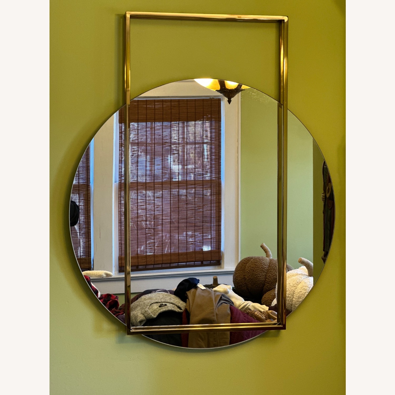 CB2 Pendulum Gold Round Wall Mirror 32"×40" - image-3