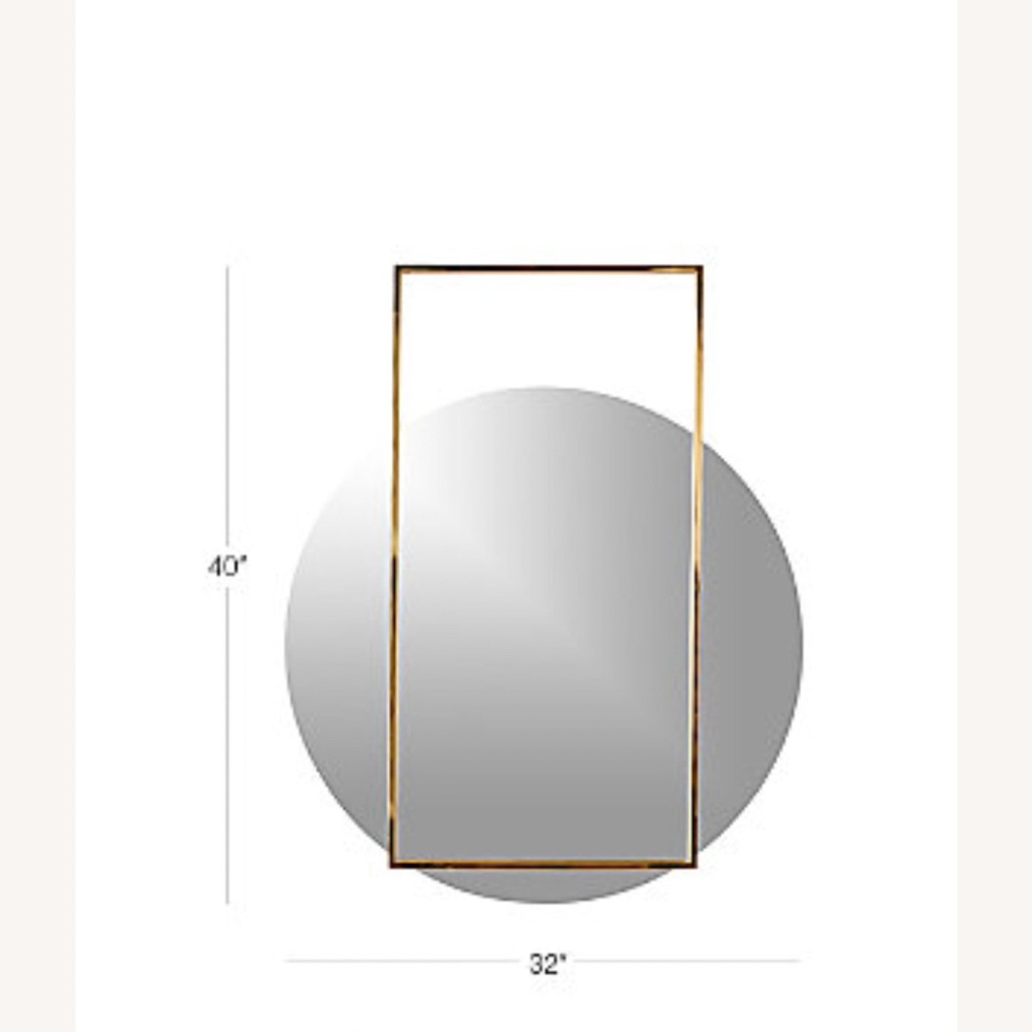 CB2 Pendulum Gold Round Wall Mirror 32"×40" - image-2