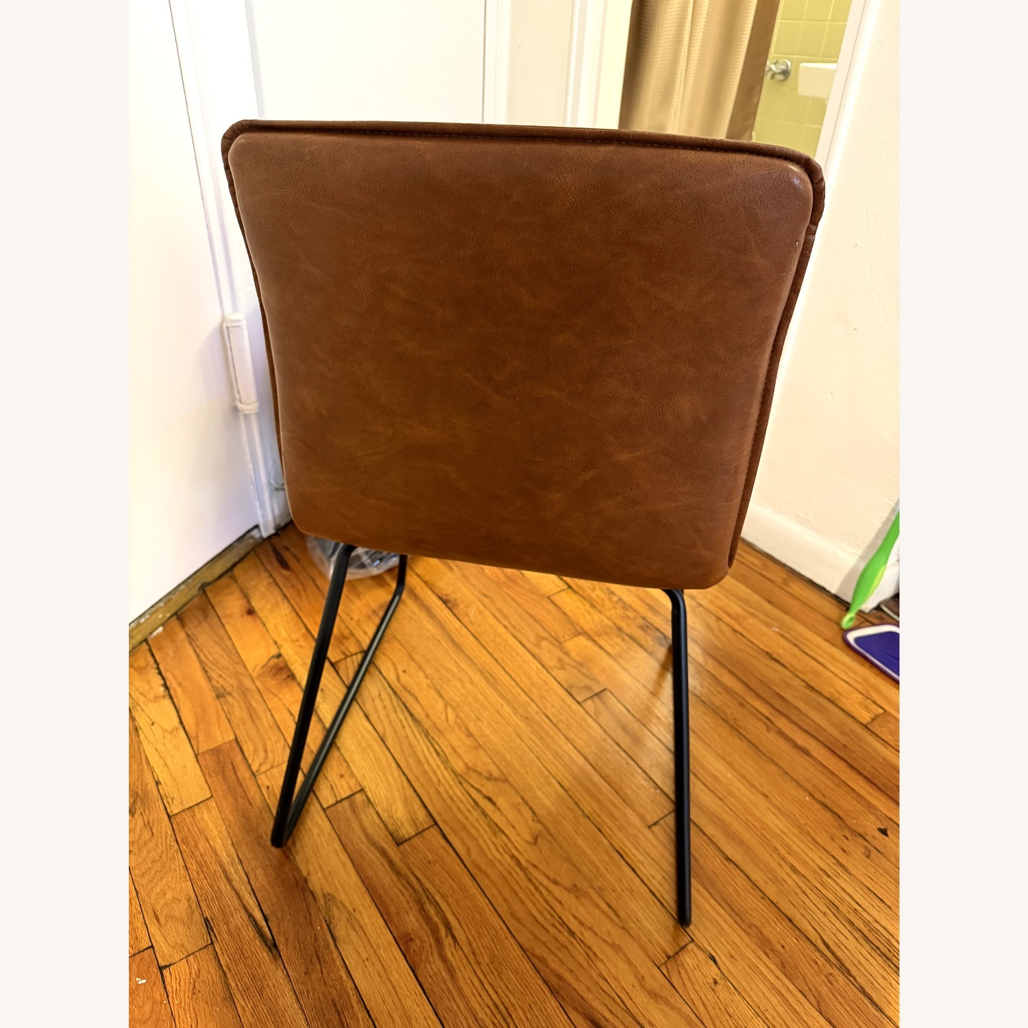 West Elm Dark Brown Leather Dining Chair - image-4