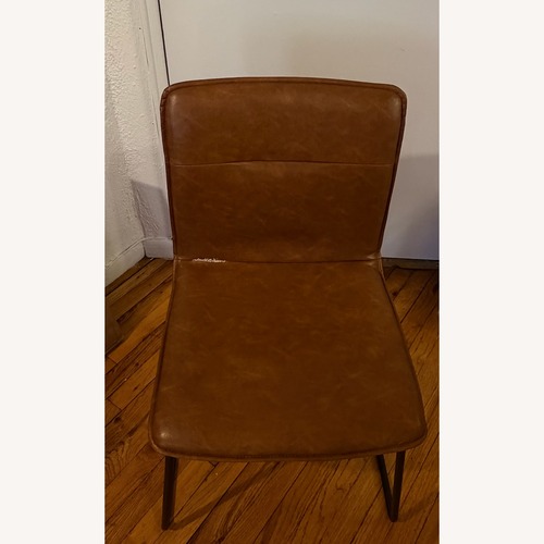 Used West Elm Dark Brown Leather Dining Chair for sale on AptDeco
