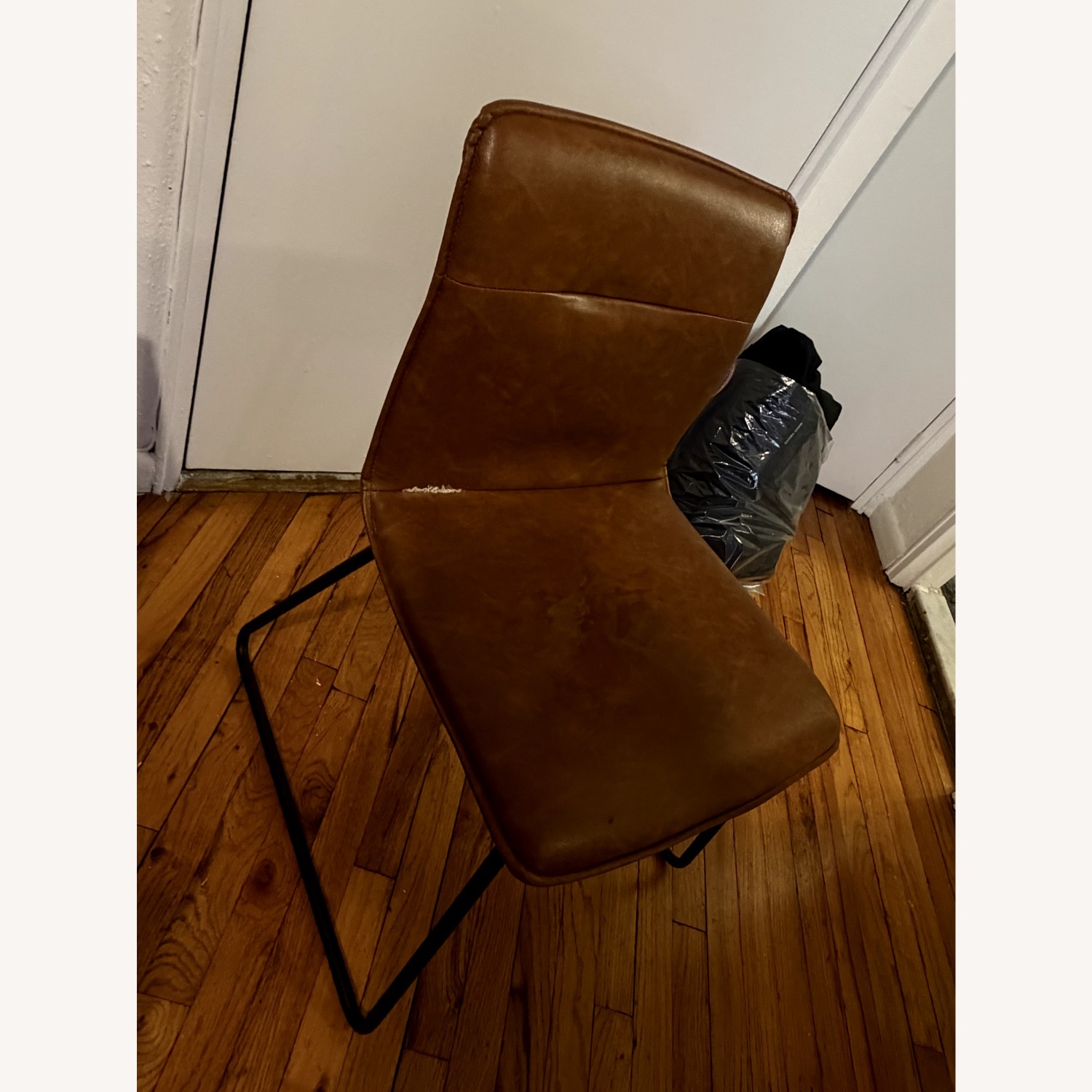 West Elm Dark Brown Leather Dining Chair - image-4