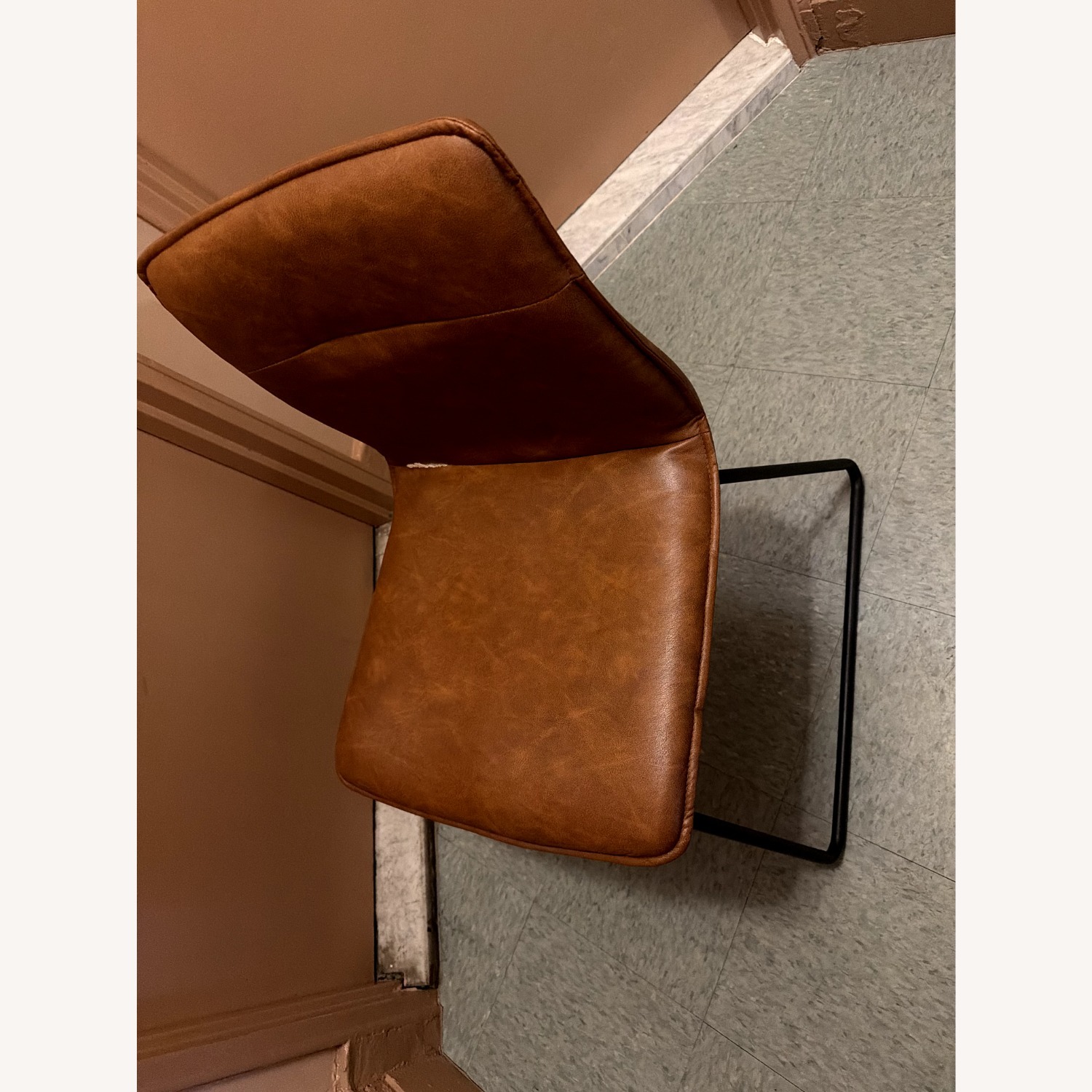 West Elm Dark Brown Leather Dining Chair - image-3