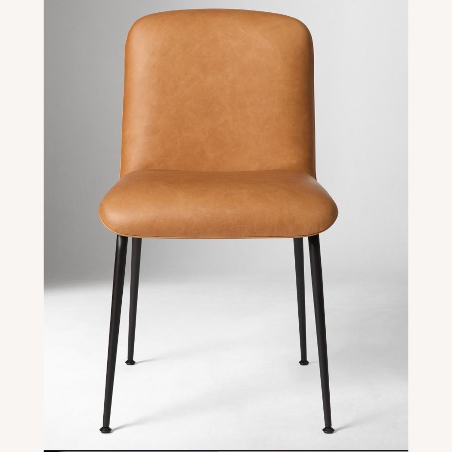 West Elm Dark Brown Leather Dining Chair - image-1