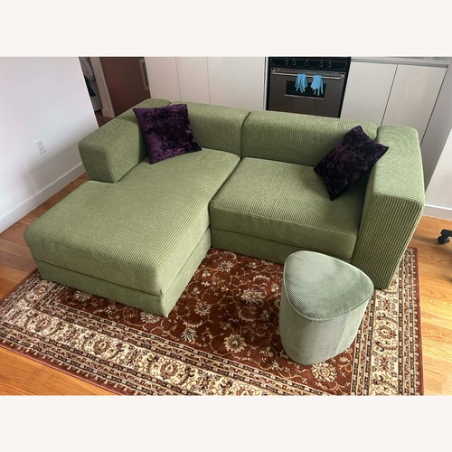 Used IKEA Jaettebo Green 2 Piece Sectional W Footrest for sale on AptDeco