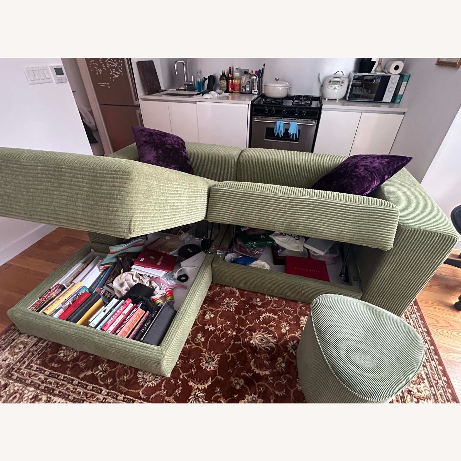 IKEA Jaettebo Green 2 Piece Sectional W Footrest - image-3