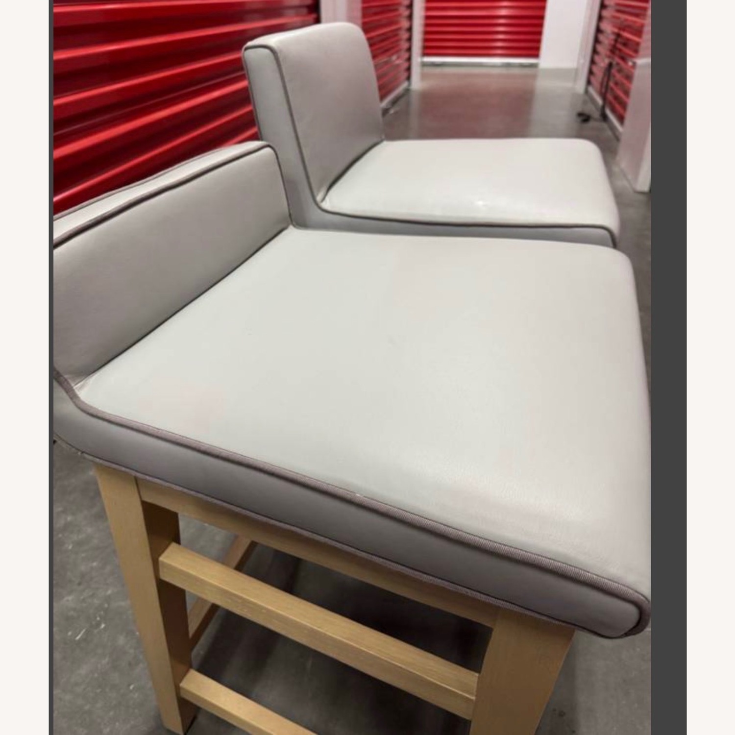 American Furniture Classic Light Gray Leather Office Chairs - image-4