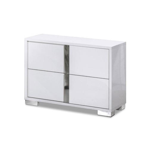 Used J&M Furniture Modern White Nightstands 2 for sale on AptDeco