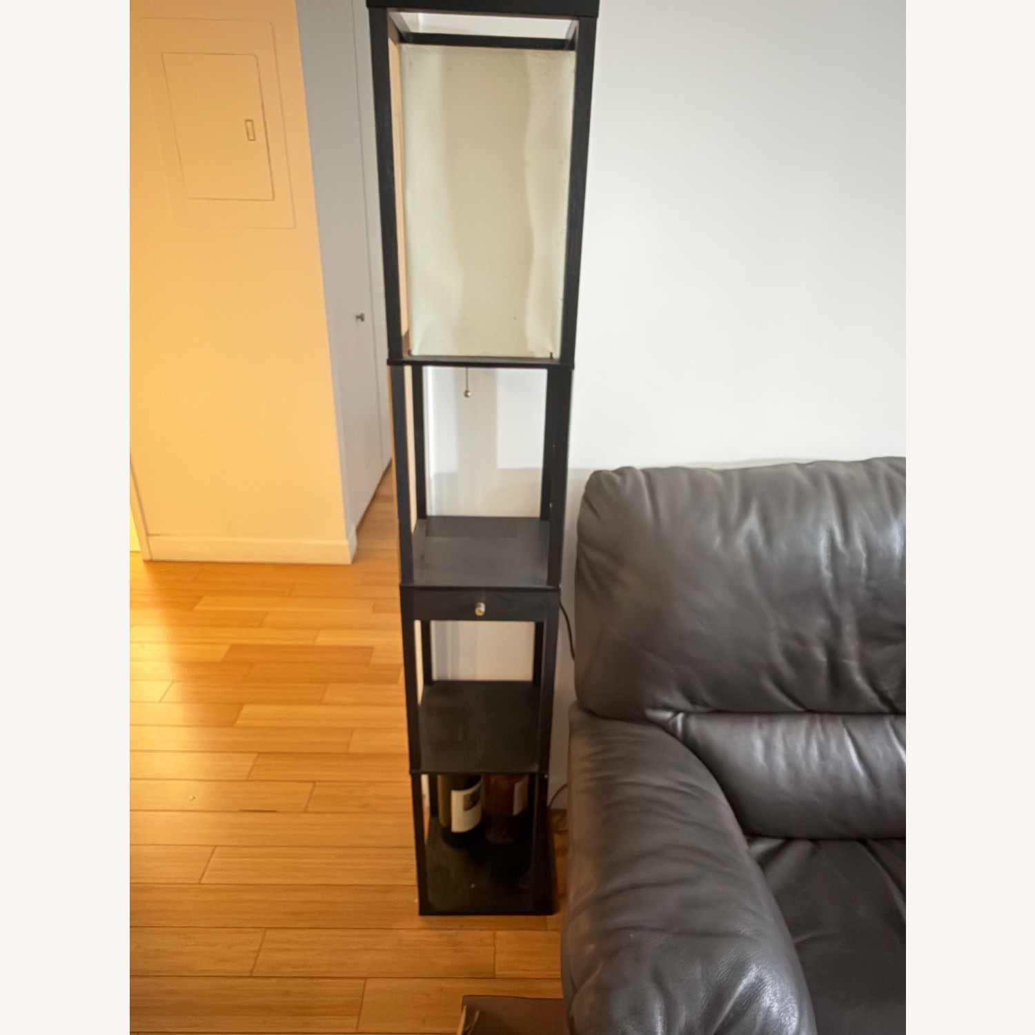 Dark Brown Leather Sofa w Recliners - image-2