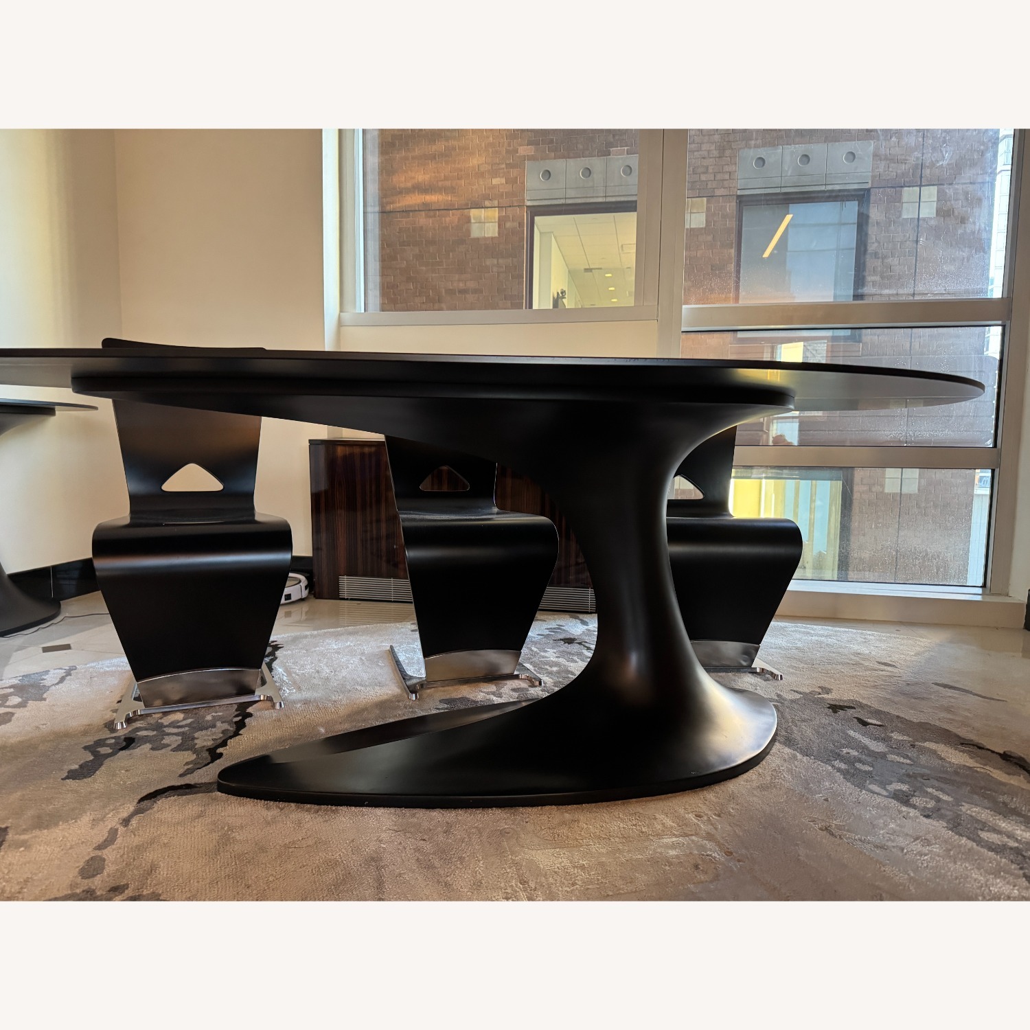 Roche Bobois Black Dining Table + Six Chairs - image-6