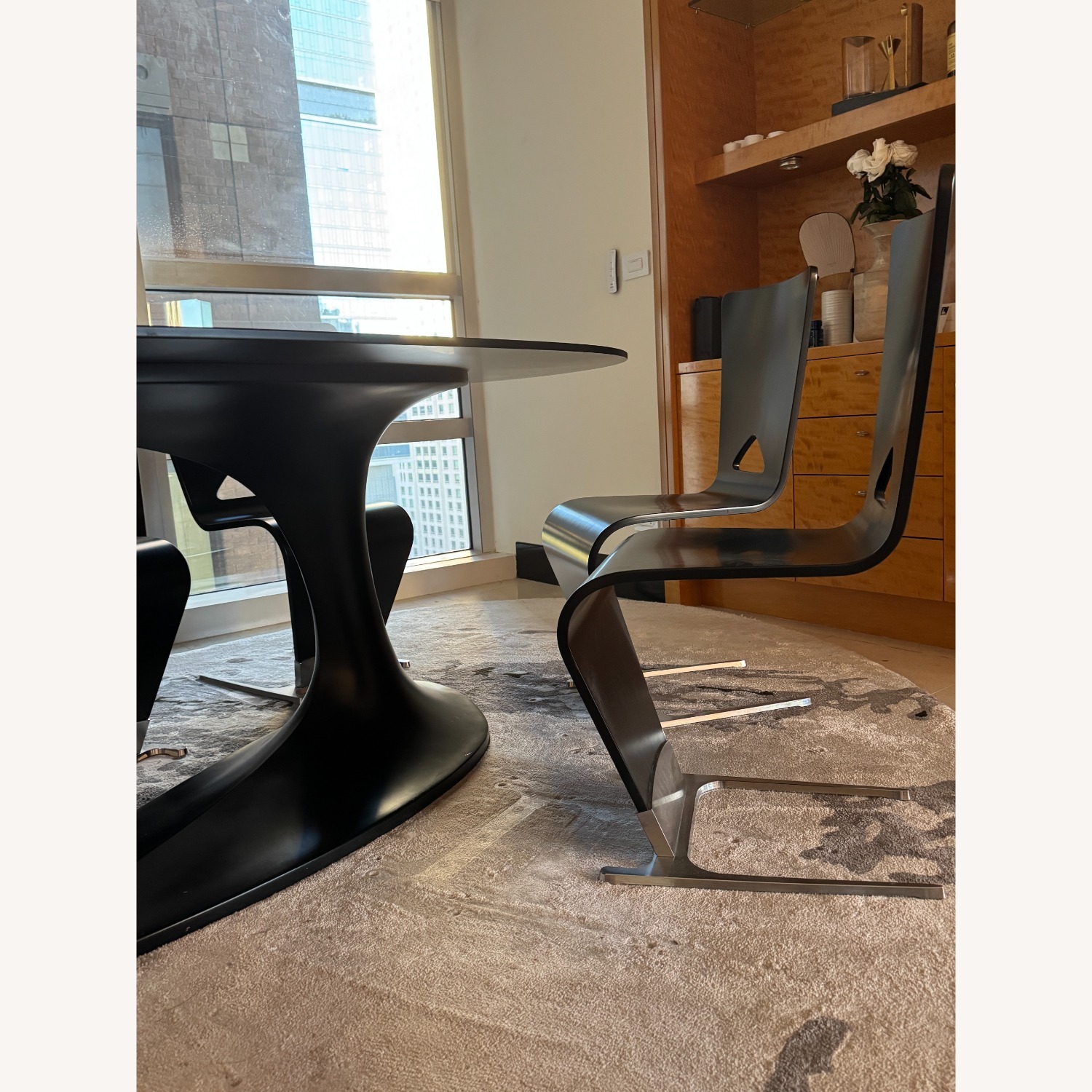 Roche Bobois Black Dining Table + Six Chairs - image-4