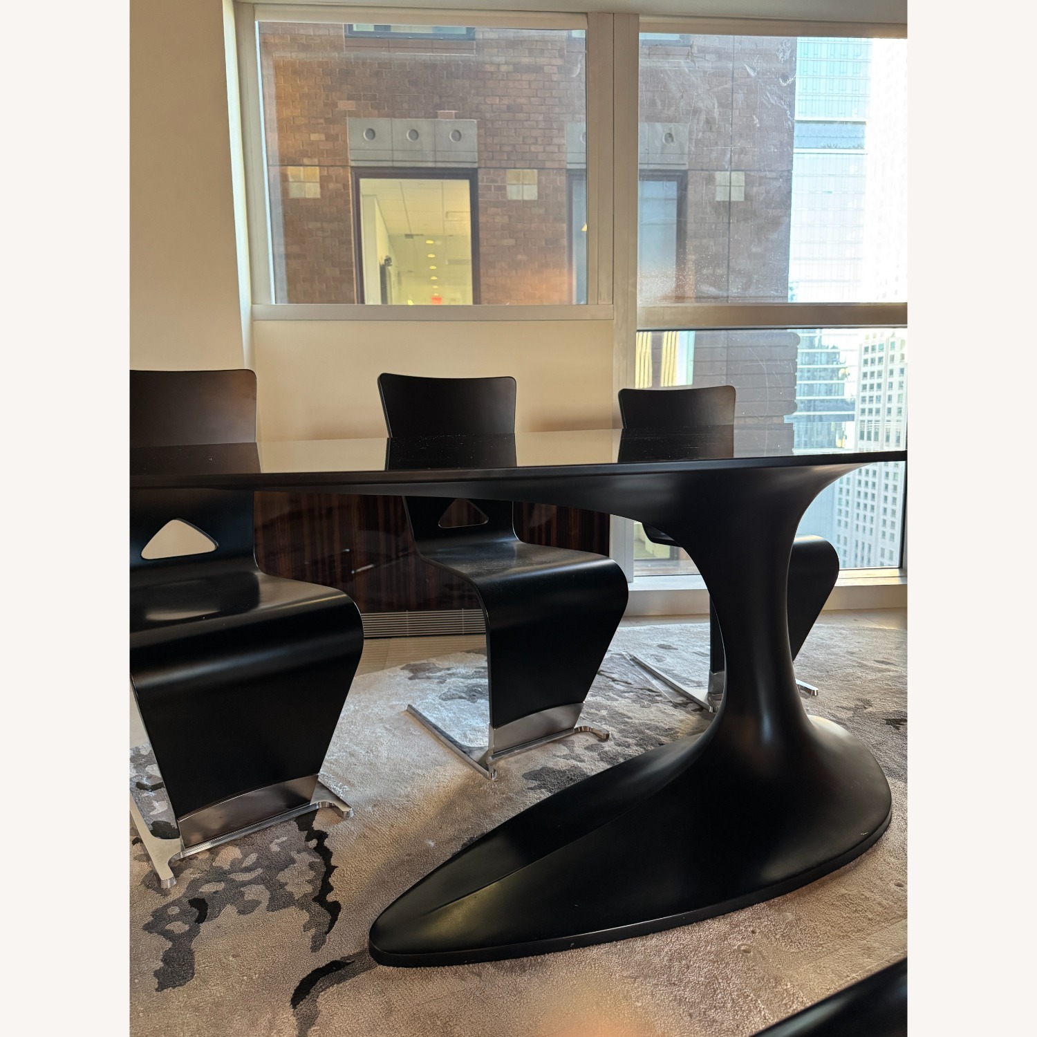 Roche Bobois Black Dining Table + Six Chairs - image-2