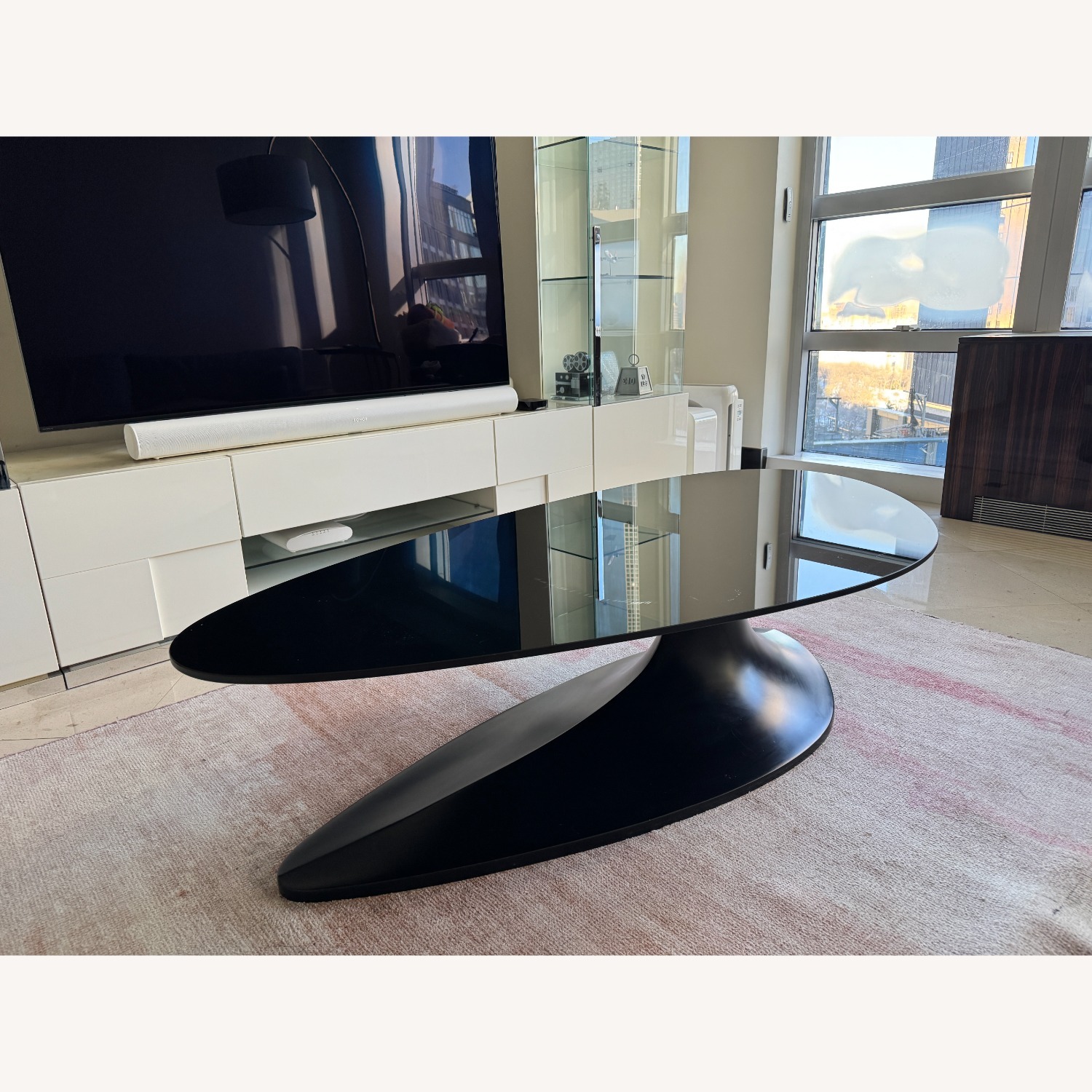 Roche Bobois Speed Up Black Glass Coffee Table - image-1
