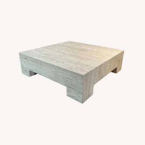 Used Travertine Square Coffee Table for sale on AptDeco
