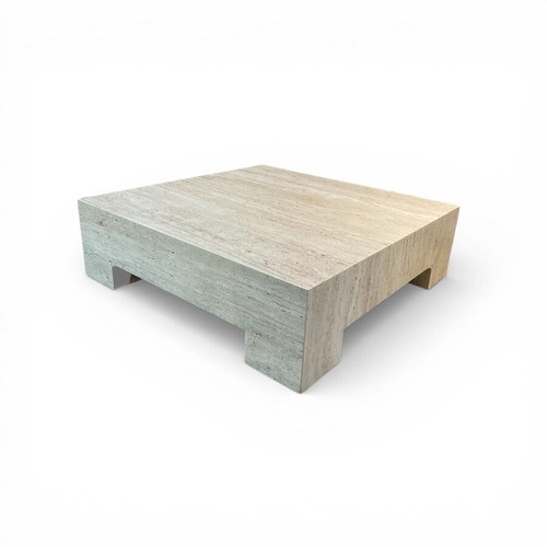 Used Travertine Square Coffee Table for sale on AptDeco
