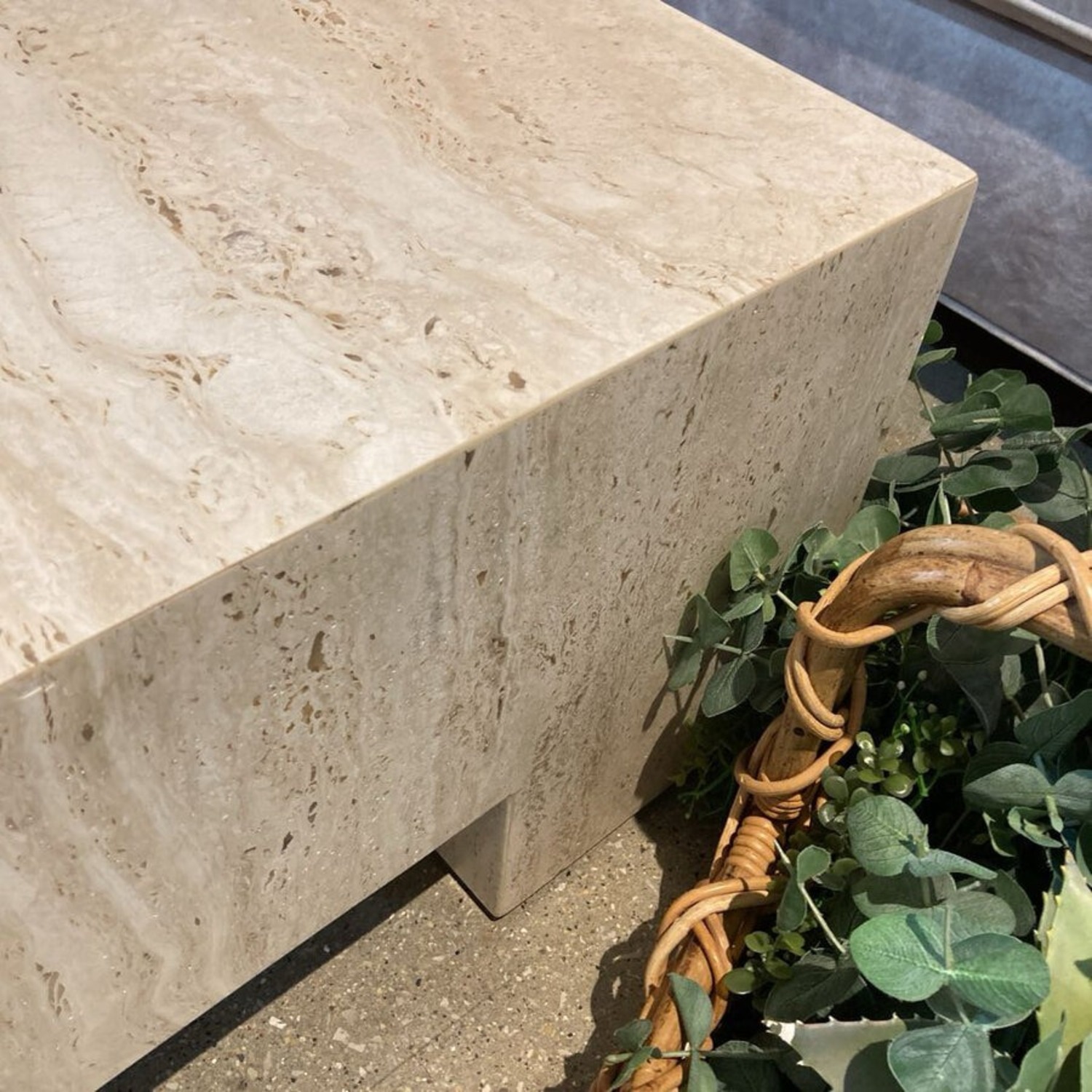 Travertine Square Coffee Table - image-3