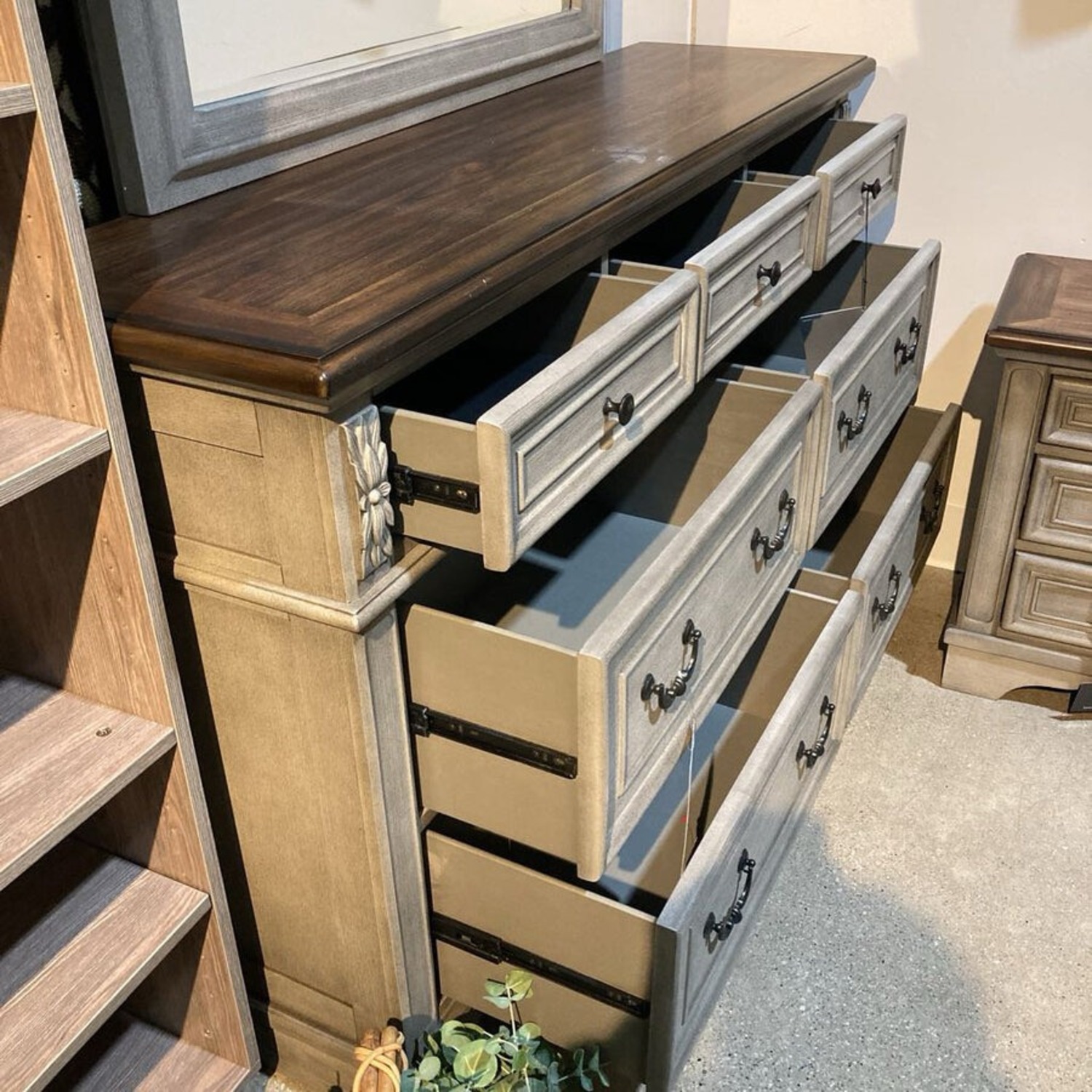 Ashley Lodenbay Two-Tone 7-Drawer Dresser with Mirror - image-5