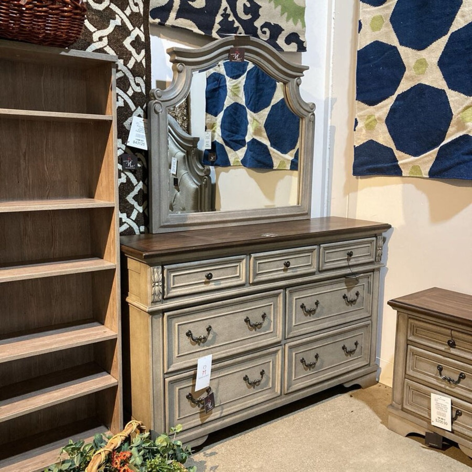 Ashley Lodenbay Two-Tone 7-Drawer Dresser with Mirror - image-1