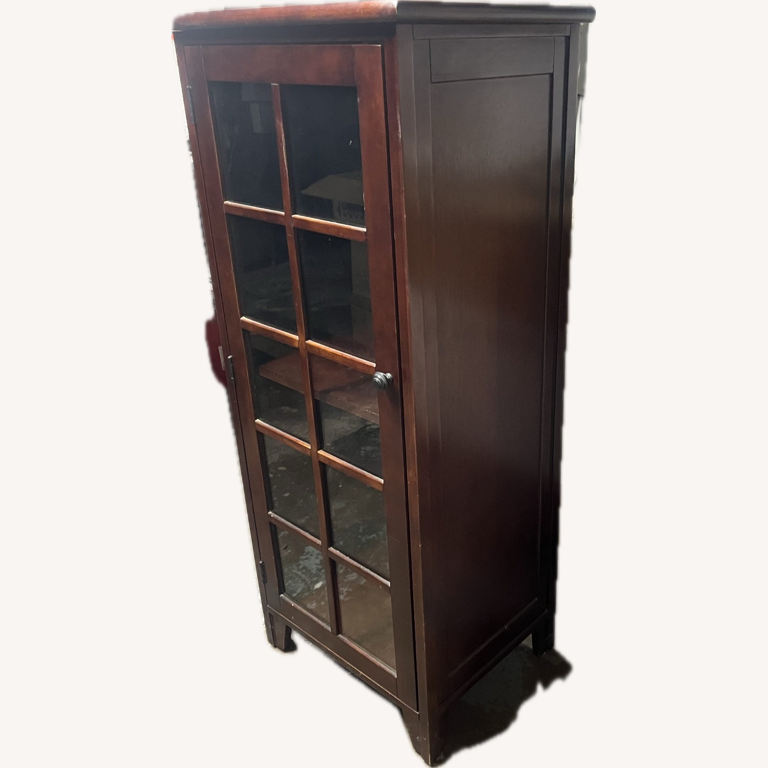 Crate & Barrel Dark Brown Wood Storage Cabinet - image-1