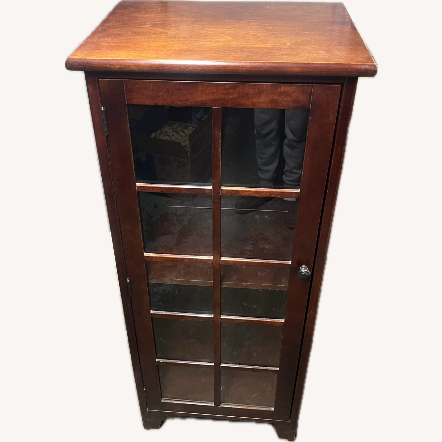 Crate & Barrel Dark Brown Wood Storage Cabinet - image-2