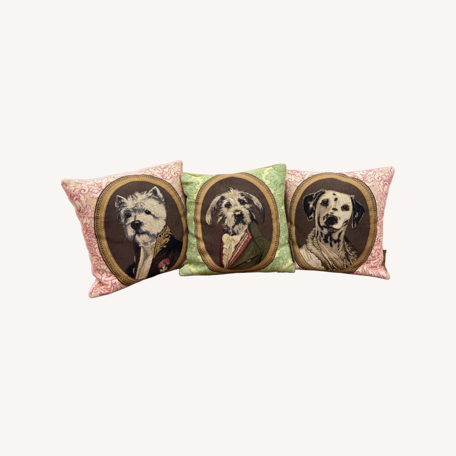 Rare Vintage Thierry Poncelet Dog Portrait Pillows - image-0
