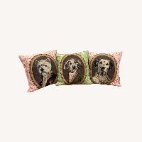 Rare Vintage Thierry Poncelet Dog Portrait Pillows