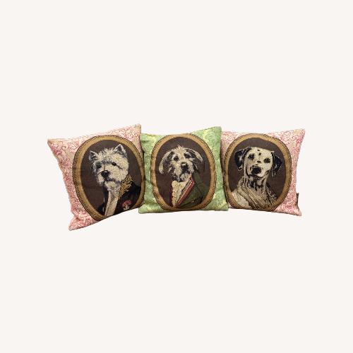 Used Rare Vintage Thierry Poncelet Dog Portrait Pillows for sale on AptDeco