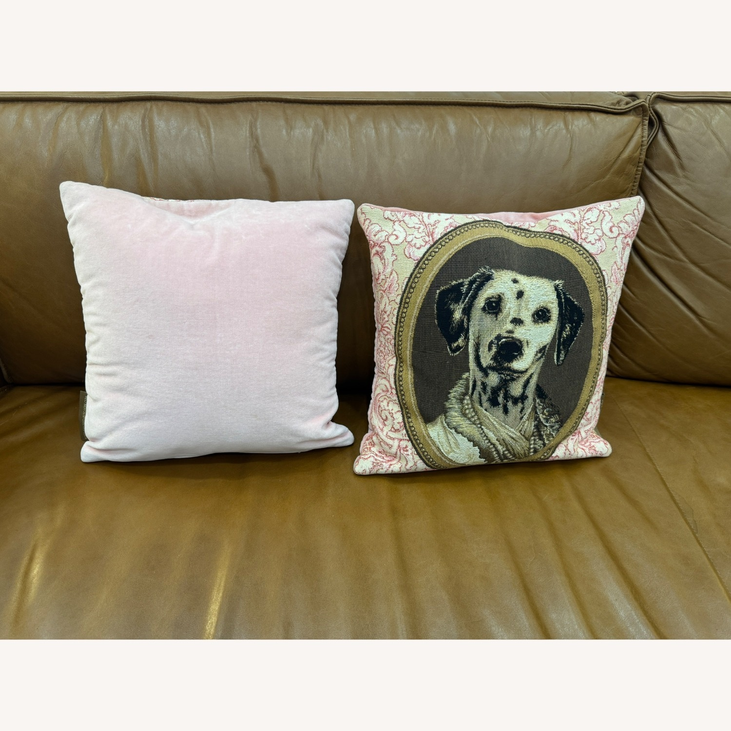Rare Vintage Thierry Poncelet Dog Portrait Pillows - image-7