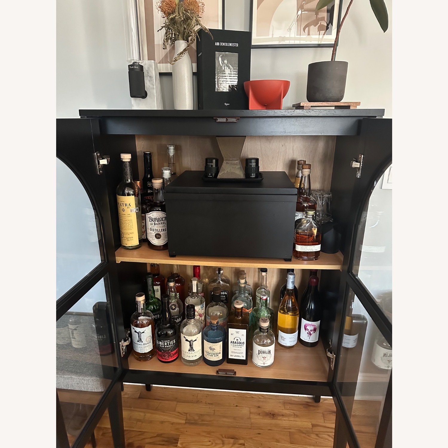 Amazon Nathan James Black Wood & Glass Cabinet - image-3