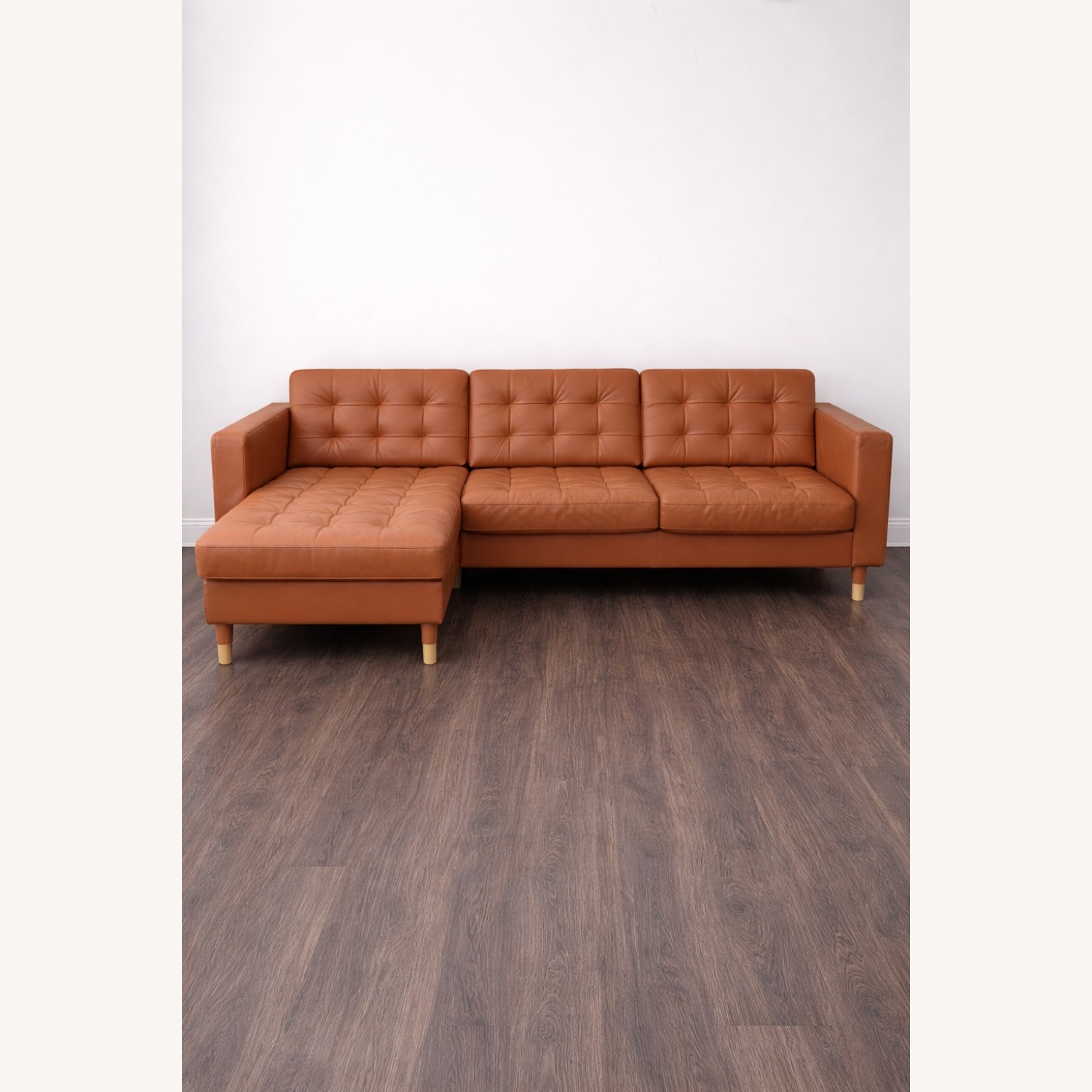 IKEA Morabo Light Brown Leather 2 Piece Sectional - image-3