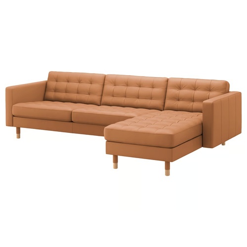 Used IKEA Morabo Light Brown Leather 2 Piece Sectional for sale on AptDeco