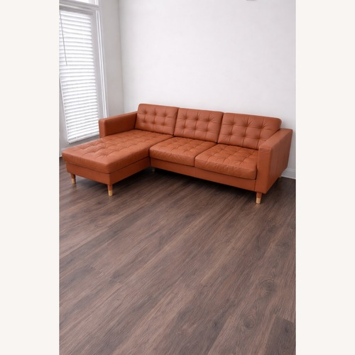 Used IKEA Morabo Light Brown Leather 2 Piece Sectional for sale on AptDeco
